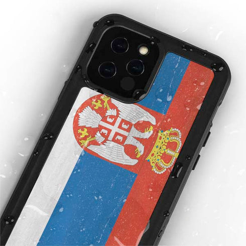 Serbia Flag Distressed iPhone 12 Pro Waterproof Case
